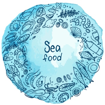 SeaFood Doodles & Menu Templates 30xAI, 3xJPEG