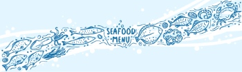 SeaFood Doodles & Menu Templates 30xAI, 3xJPEG
