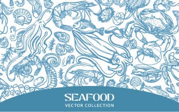 SeaFood Doodles & Menu Templates 30xAI, 3xJPEG