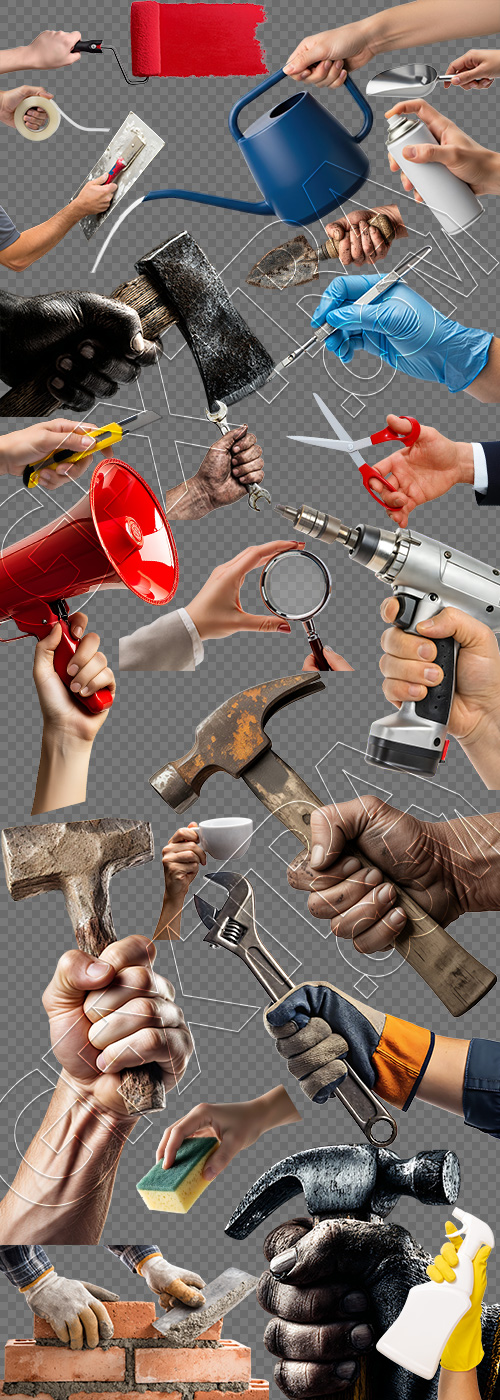Hands Holding Tools 30xPNG