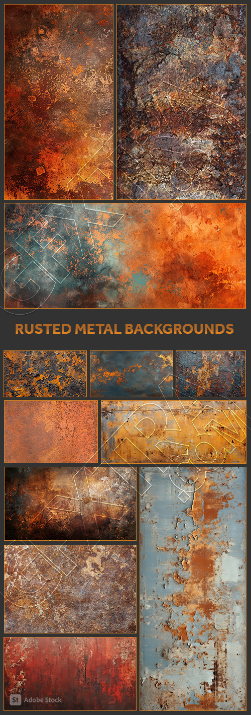 Rusted Metal Backgrounds #1, 25xJPEG