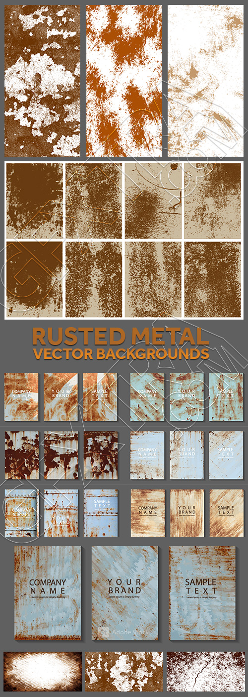 Rusted Metal Vector Backgrounds 25xAI