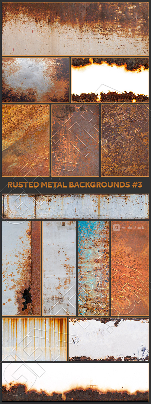 Rusted Metal Backgrounds #3, 25xJPEG