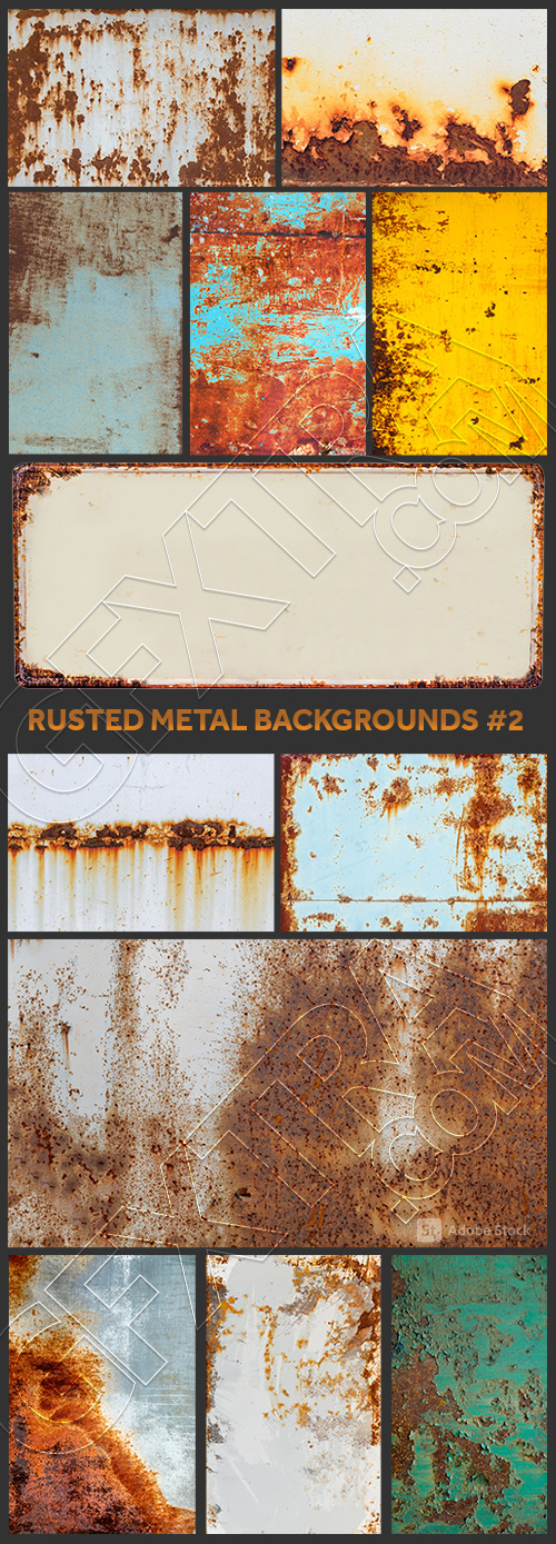 Rusted Metal Backgrounds #2, 25xJPEG