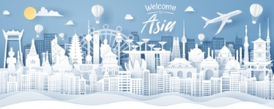 Travel & Tourism Concept Landmarks of World Countries 49xAI