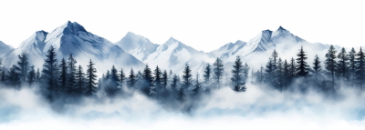 Snowy Mountains & Forest 25xPNG