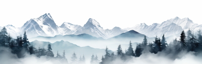Snowy Mountains & Forest 25xPNG