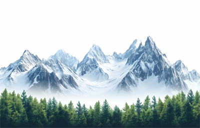 Snowy Mountains & Forest 25xPNG