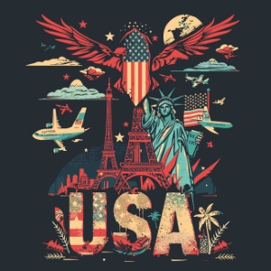 USA T-Shirt Design #1, 25xAI