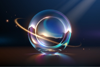 Boards, Lights, Ribbons & Sparks Blue Background Templates 32xAI