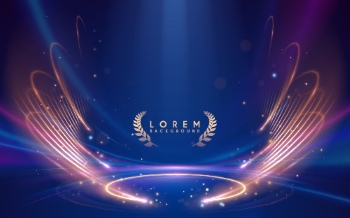 Boards, Lights, Ribbons & Sparks Blue Background Templates 32xAI