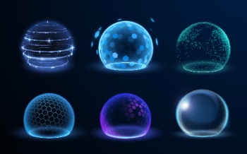 Boards, Lights, Ribbons & Sparks Blue Background Templates 32xAI