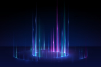 Boards, Lights, Ribbons & Sparks Blue Background Templates 32xAI