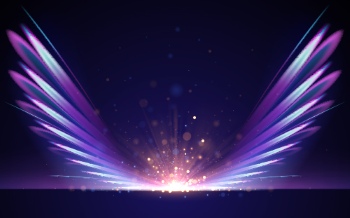 Boards, Lights, Ribbons & Sparks Blue Background Templates 32xAI