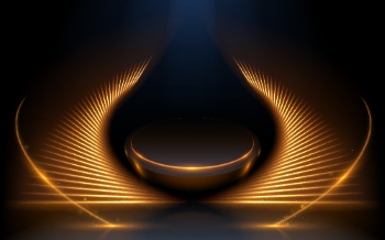 Boards, Lights, Ribbons & Sparks Gold Background Templates 32xAI