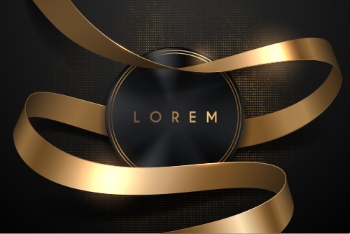 Boards, Lights, Ribbons & Sparks Gold Background Templates 32xAI