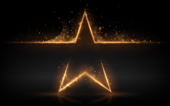 Boards, Lights, Ribbons & Sparks Gold Background Templates 32xAI