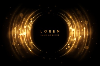 Boards, Lights, Ribbons & Sparks Gold Background Templates 32xAI