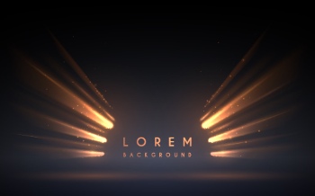 Boards, Lights, Ribbons & Sparks Gold Background Templates 32xAI