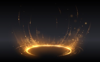 Boards, Lights, Ribbons & Sparks Gold Background Templates 32xAI