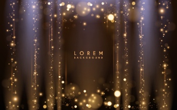 Boards, Lights, Ribbons & Sparks Gold Background Templates 32xAI