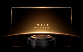 Boards, Lights, Ribbons & Sparks Gold Background Templates 32xAI