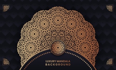 Wedding Invitation Cards with Golden Mandalas 25xAI