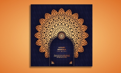 Wedding Invitation Cards with Golden Mandalas 25xAI