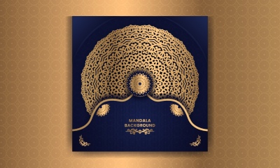 Wedding Invitation Cards with Golden Mandalas 25xAI