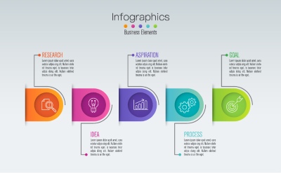 Infographics Design Vectors & Business Icons #1, 33xAI