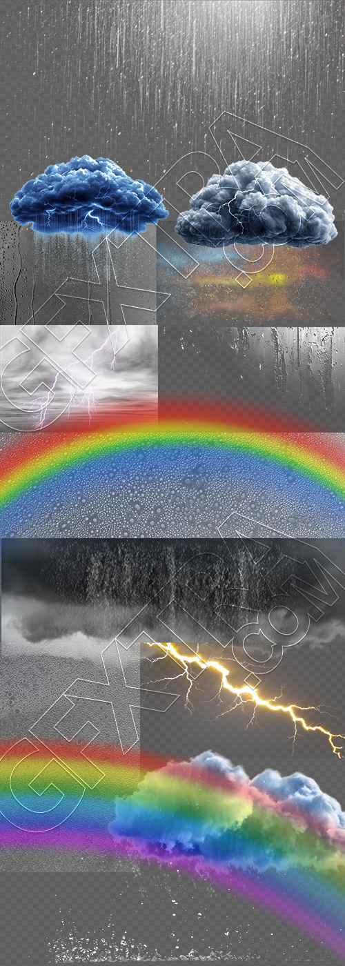 Raining Clouds, Storms & Overlays Transparent 36xPNG