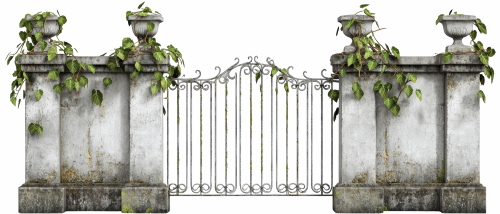 Stone-Wood Garden Gates & Walls 25xPNG