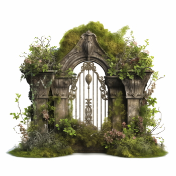 Stone-Wood Garden Gates & Walls 25xPNG