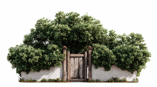 Stone-Wood Garden Gates & Walls 25xPNG