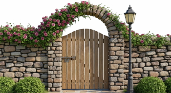 Stone-Wood Garden Gates & Walls 25xPNG