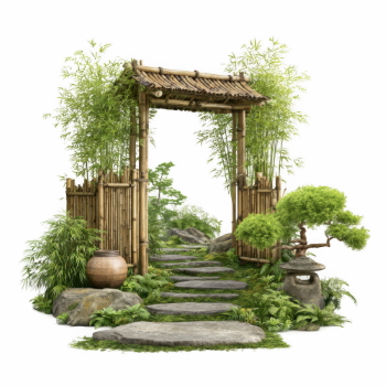 Stone-Wood Garden Gates & Walls 25xPNG