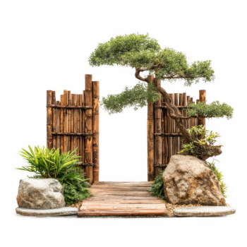 Stone-Wood Garden Gates & Walls 25xPNG