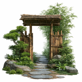 Stone-Wood Garden Gates & Walls 25xPNG