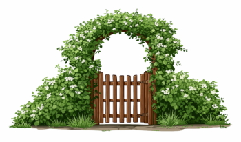 Stone-Wood Garden Gates & Walls 25xPNG