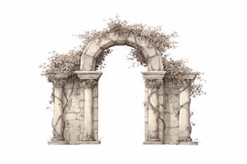 Stone-Wood Garden Gates & Walls 25xPNG