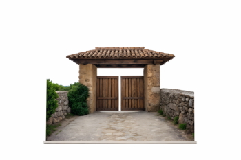 Stone-Wood Garden Gates & Walls 25xPNG