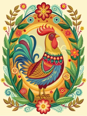 Animal Head with Ornate Framing and Floral Accents 25xAI