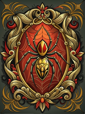 Animal Head with Ornate Framing and Floral Accents 25xAI