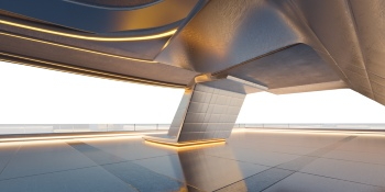 3D Futuristic Building Interiors with Warm Lights 25xJPEG