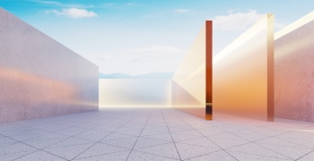 3D Futuristic Building Interiors with Warm Lights 25xJPEG