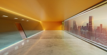 3D Futuristic Building Interiors with Warm Lights 25xJPEG