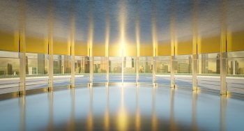 3D Futuristic Building Interiors with Warm Lights 25xJPEG