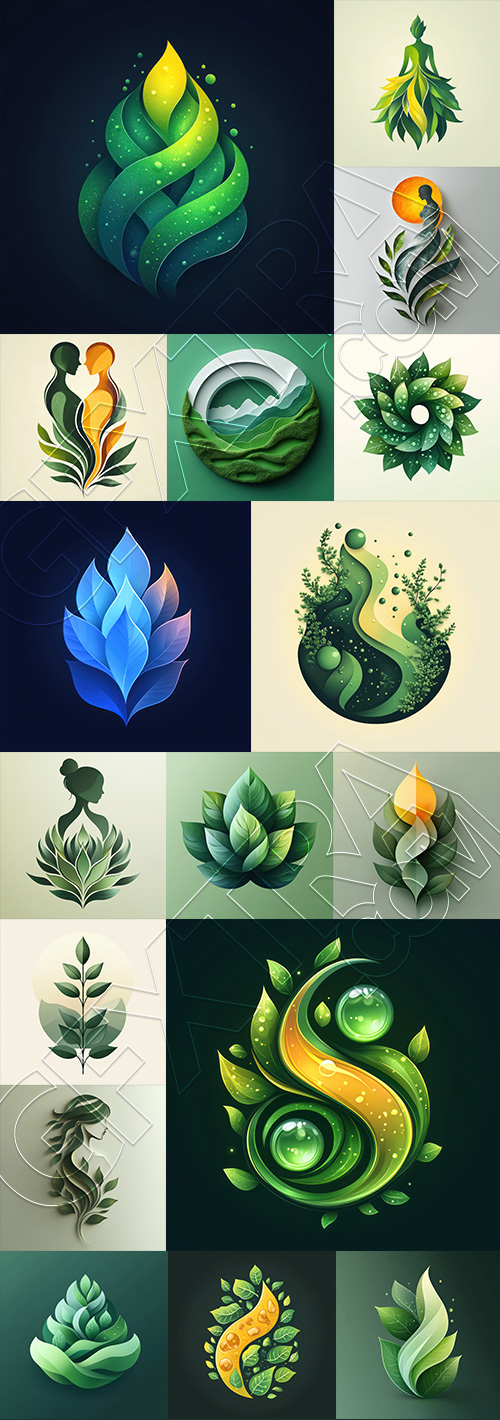 Probiotic Logo Art Illustrations 25xJPEG