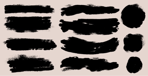 Black Brush Stroke Vectors 25xAI