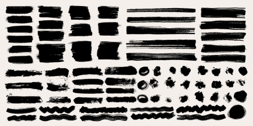 Black Brush Stroke Vectors 25xAI